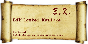Bölcskei Katinka névjegykártya